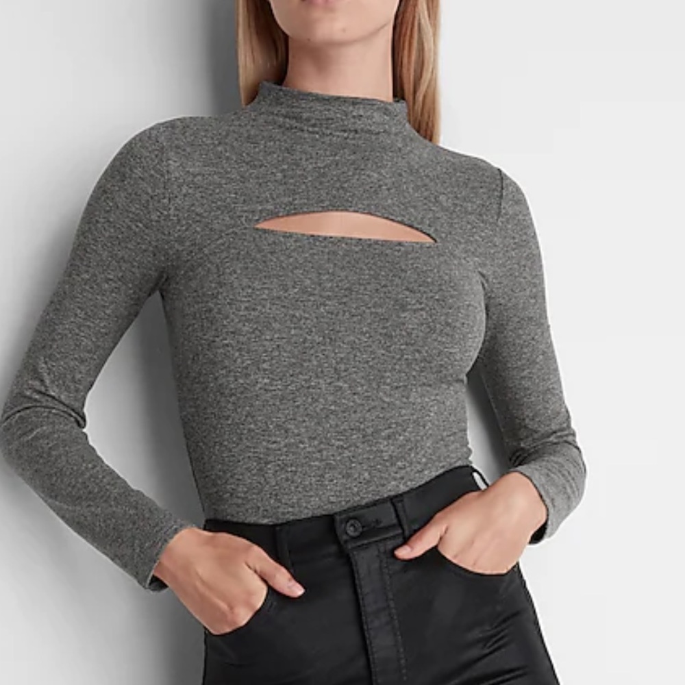 Body Contour Cozy Mock Neck Cutout Bodysuit